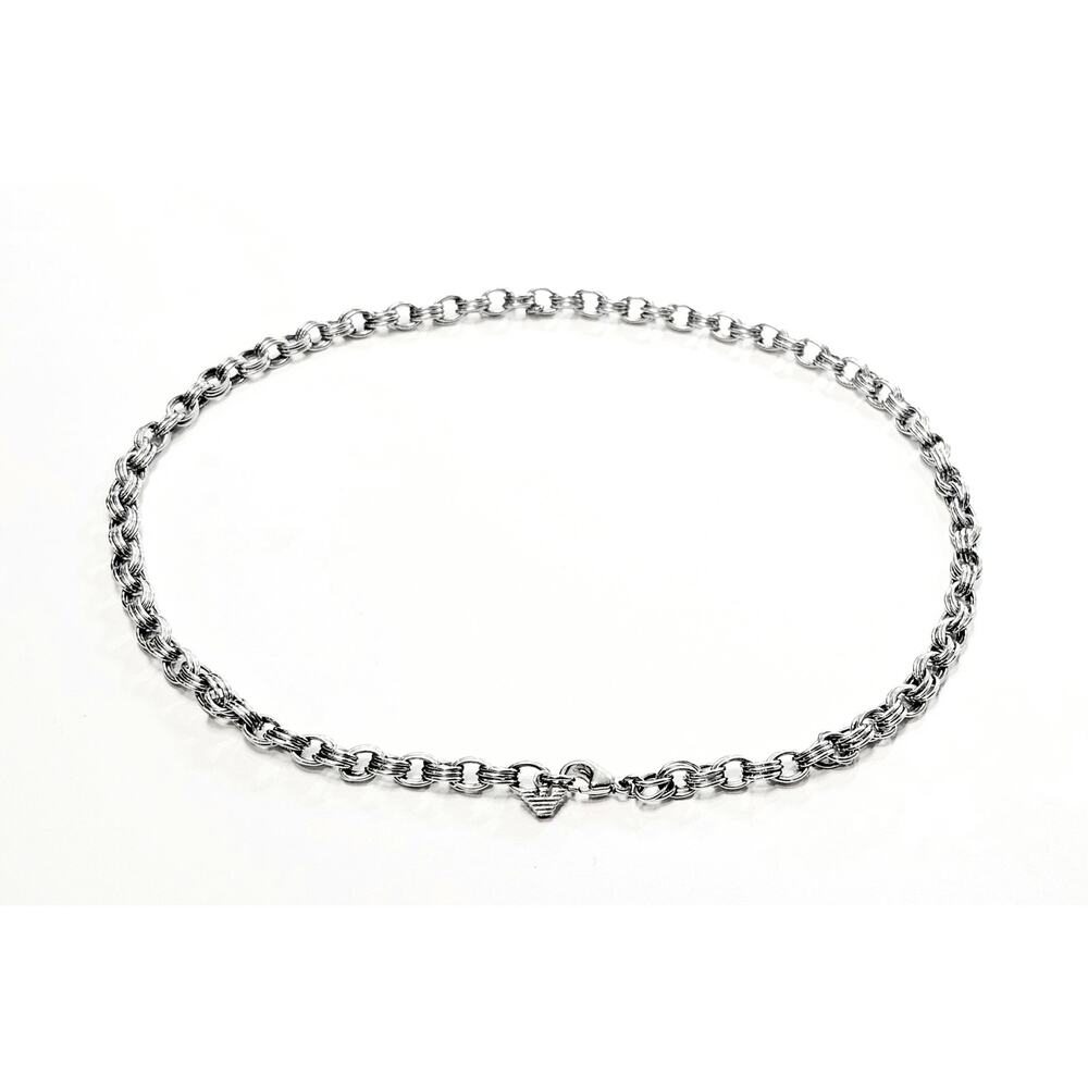 Vintage Emporio Armani Sterling Silver Link Chain Necklace